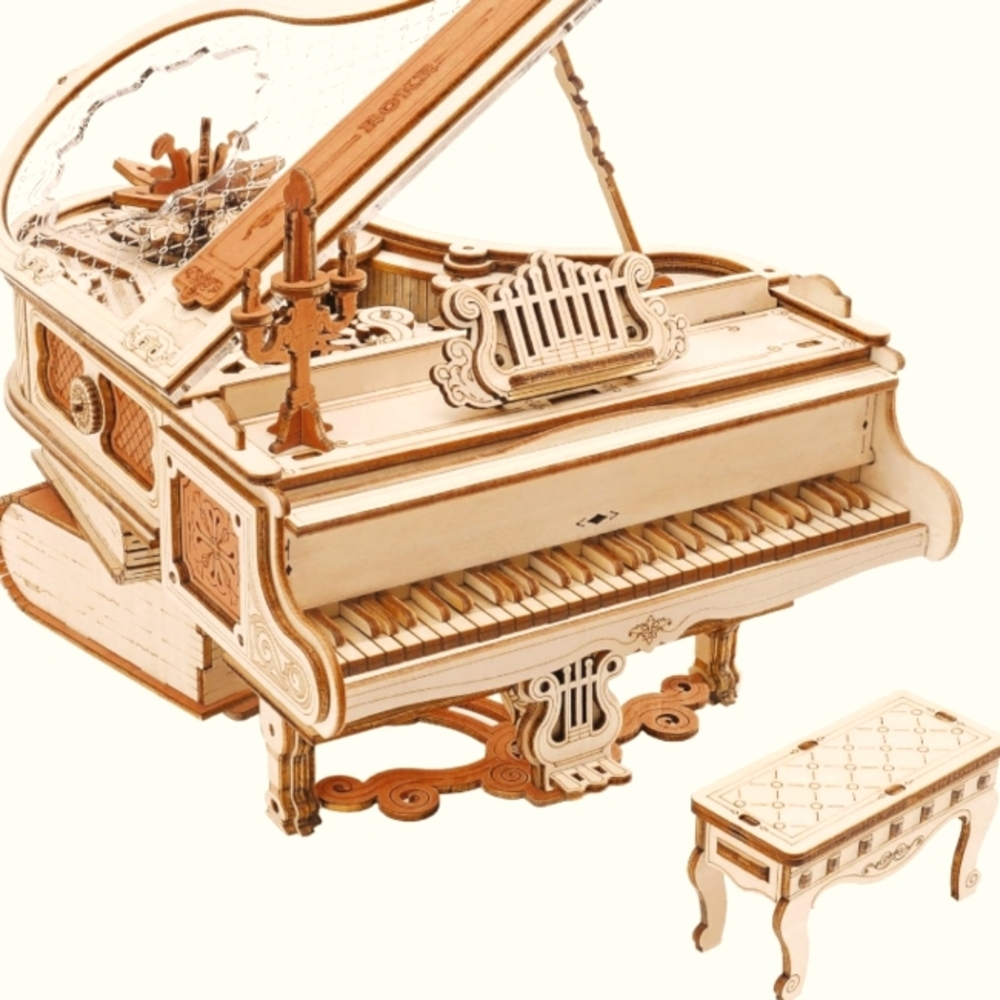 Robotime Rokr Music Box 5.5" x 6.7" Magic Piano Design Puzzle Kit